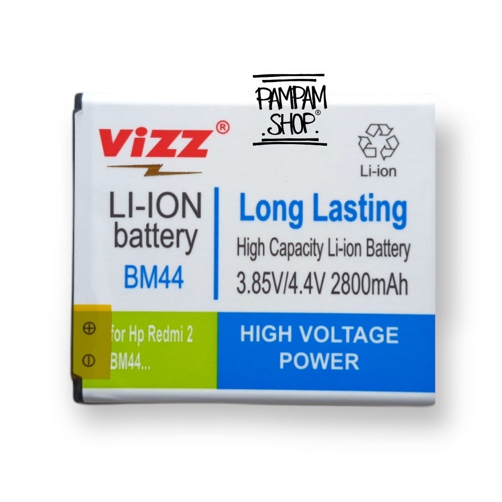 Baterai Vizz Double Power Original XiaoMi BM44 Redmi 2 2S Prime BM 44 Redmi2 Batre Batrai Battery Xiao Mi HP Handphone Ori