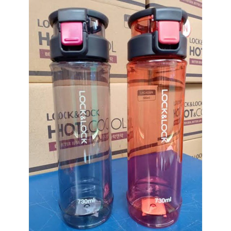 Lock&Lock Exclusive One Touch Handle Bottle 730ml HLC955 - tempat minum simpel - botol minum bening