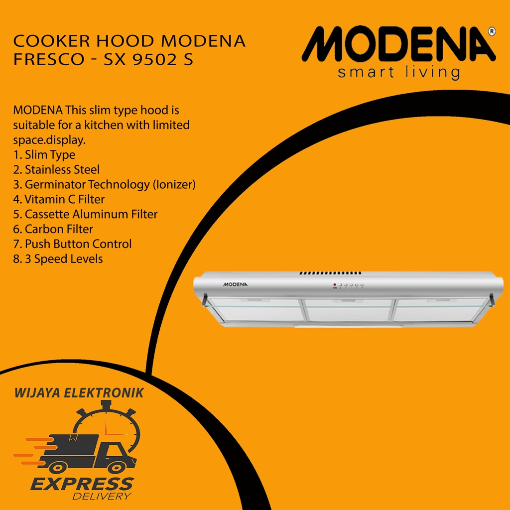 EXSHAUST 90CM MODENA SX9502S / COOKER HOOD MODENA SX9502S