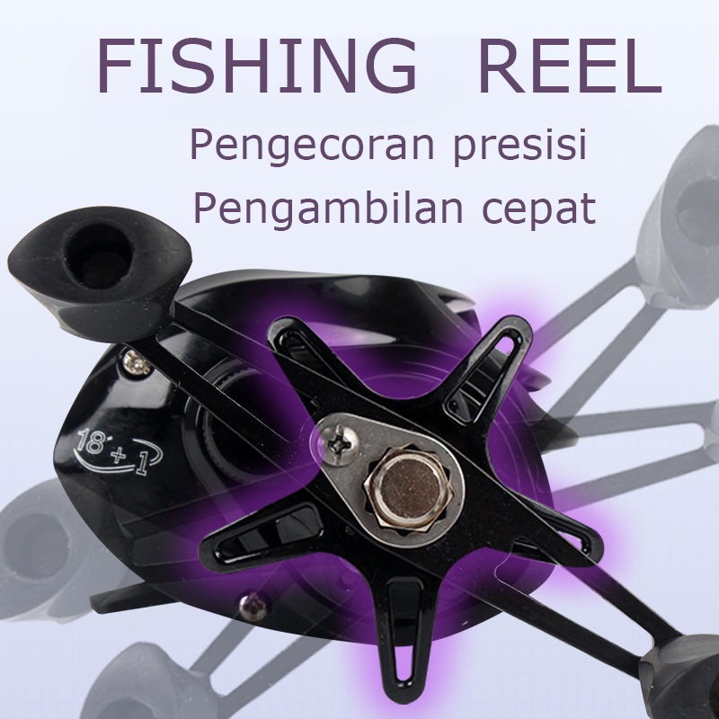 Baitcasting Fishing Reel Casting Fishing Rod  Fishing Set  Metal Spool Reel  Max Drag 8kg Rod Fishing Combo GR 7.2:1 13+1BB Pancing Set 1.65m 1.8m Joran Pancing Joran Dan Reel Pancing Reel BC 6-8KG Pancingan Set Lengkap Umpan Pancing Lure