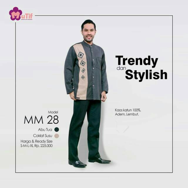 BAJU KOKO KAOS MUTIF MAN MM 28|| Gamis Mutif Damoza Upmore