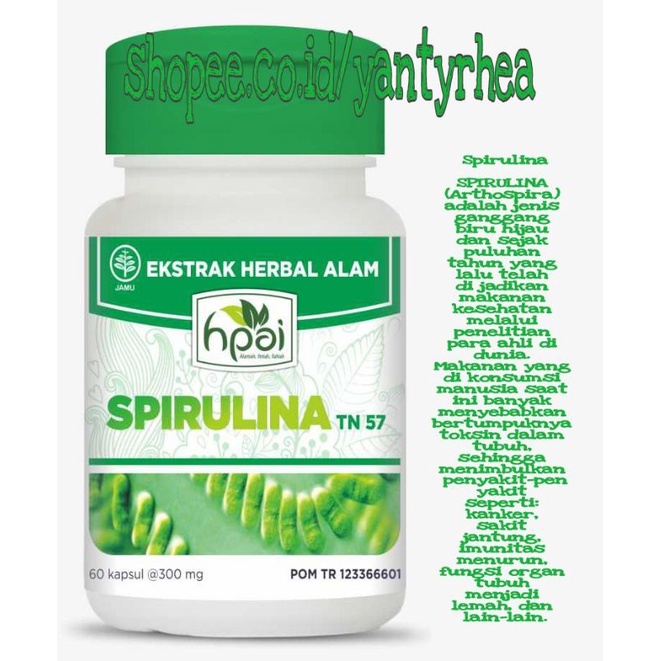 Spirulina HNI-HPAI/Ganggang Hijau/Klorofil