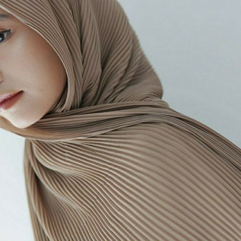 Pashmina Plisket Full Kerudung Plisket Diamond Crepe