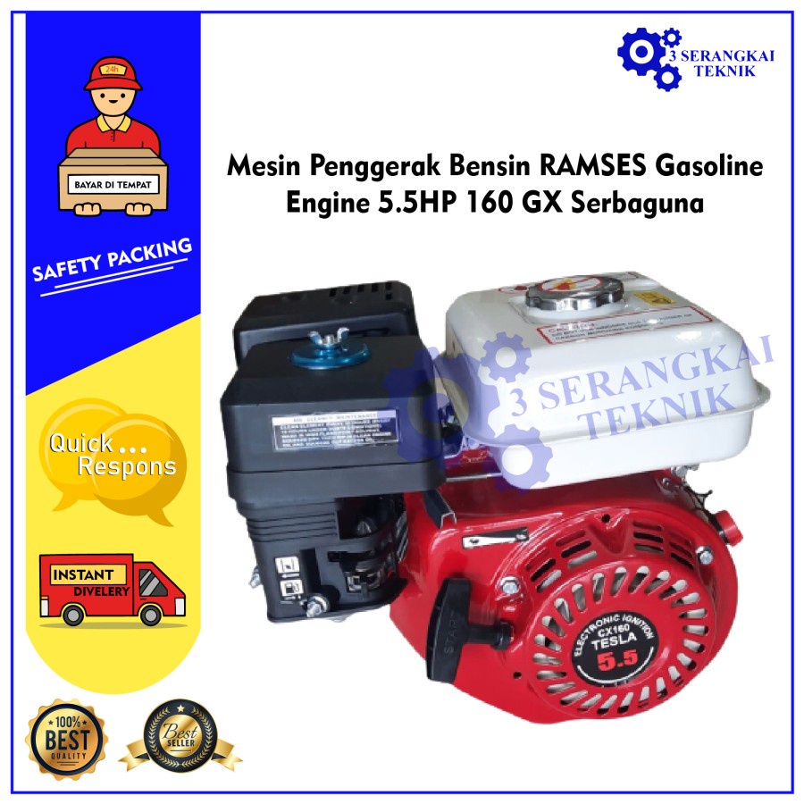 Mesin Penggerak Bensin RAMSES Gasoline Engine 5.5HP 160 GX Serbaguna