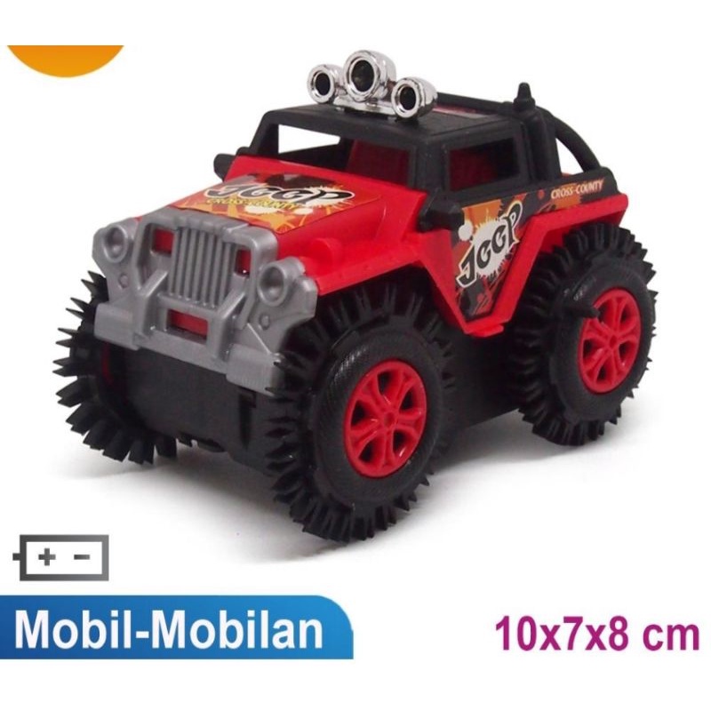 Mainan anak mobil tiping car jeep off-road police/mainan mobil jungkir balik