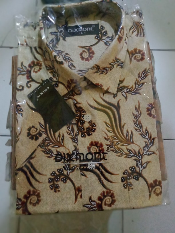 Kemeja Batik Pria Lengan Pendek Bs94 Katun Motif Modern Dixmont Semi Slimfit Premium