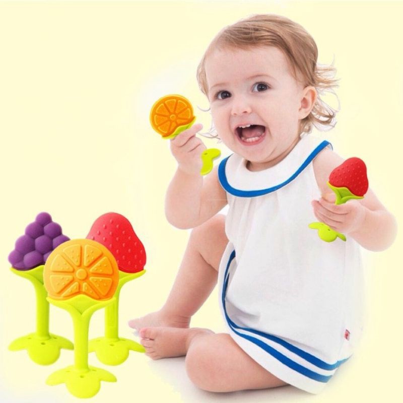 Teether Buah Bayi | Gigitan Tether Balita | Silikon Silicon Lunak Gigi Bayi BPA free