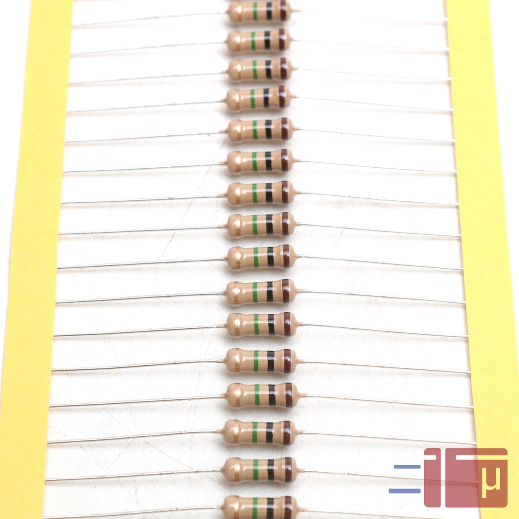 x10 Resistor 1M 1 Mega 1/2W Karbon 5% Taiwan Kaki Tembaga