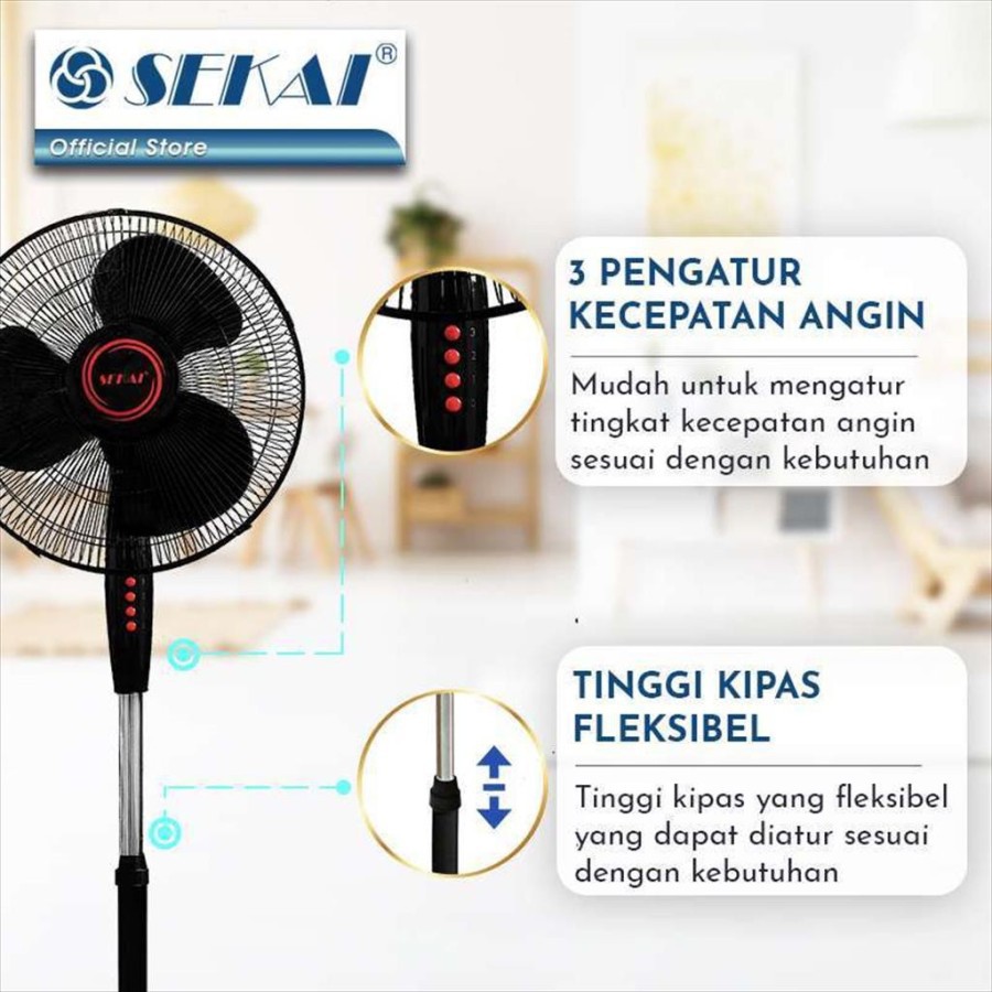 Standfan Kipas Angin Berdiri Sekai 16in 16Inch Sekai SFN-1620 Stand fan