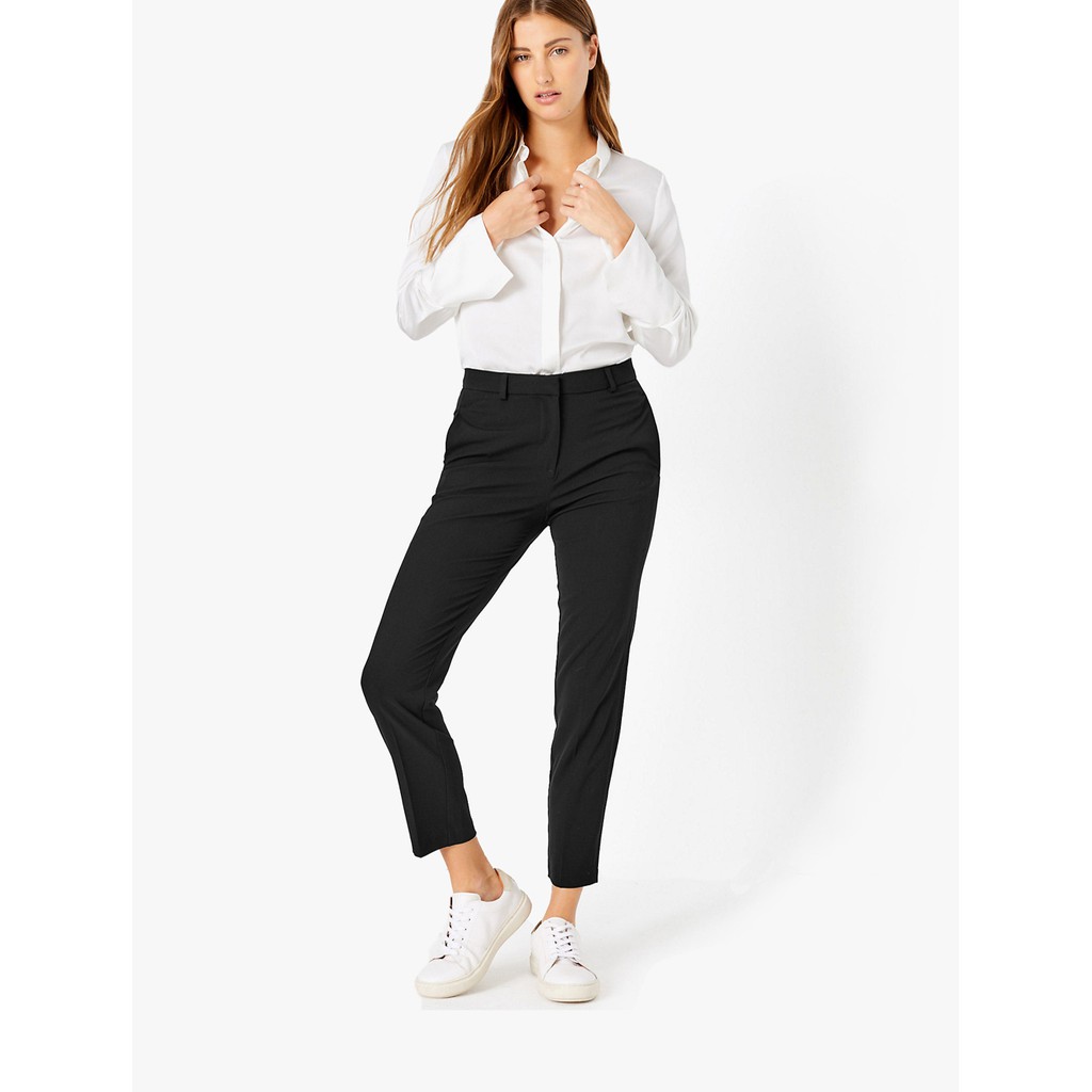 slim leg ankle grazer trousers