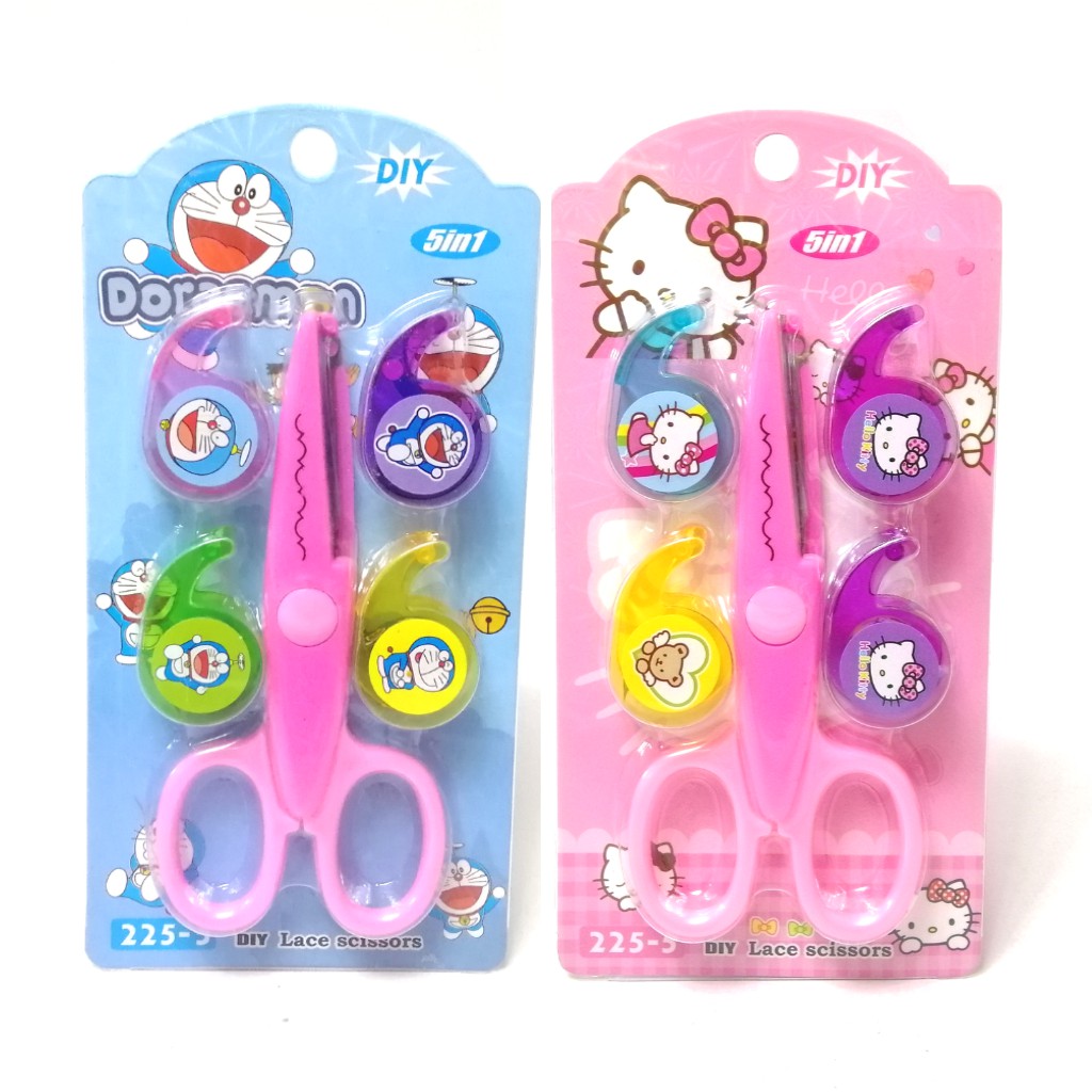 

Minicart Gunting Zigzag Prakarya 5 in 1 DIY Lace Scissors and Deco Tape - E-225-5
