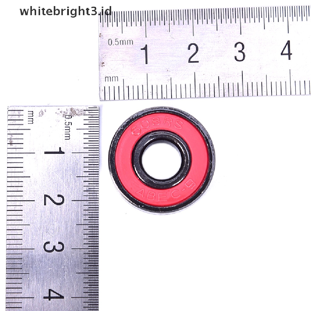 (whitebright3.id) 10pcs / set 608 2RS Bearing Deep Groove Bahan Baja 608RS 608-2RS