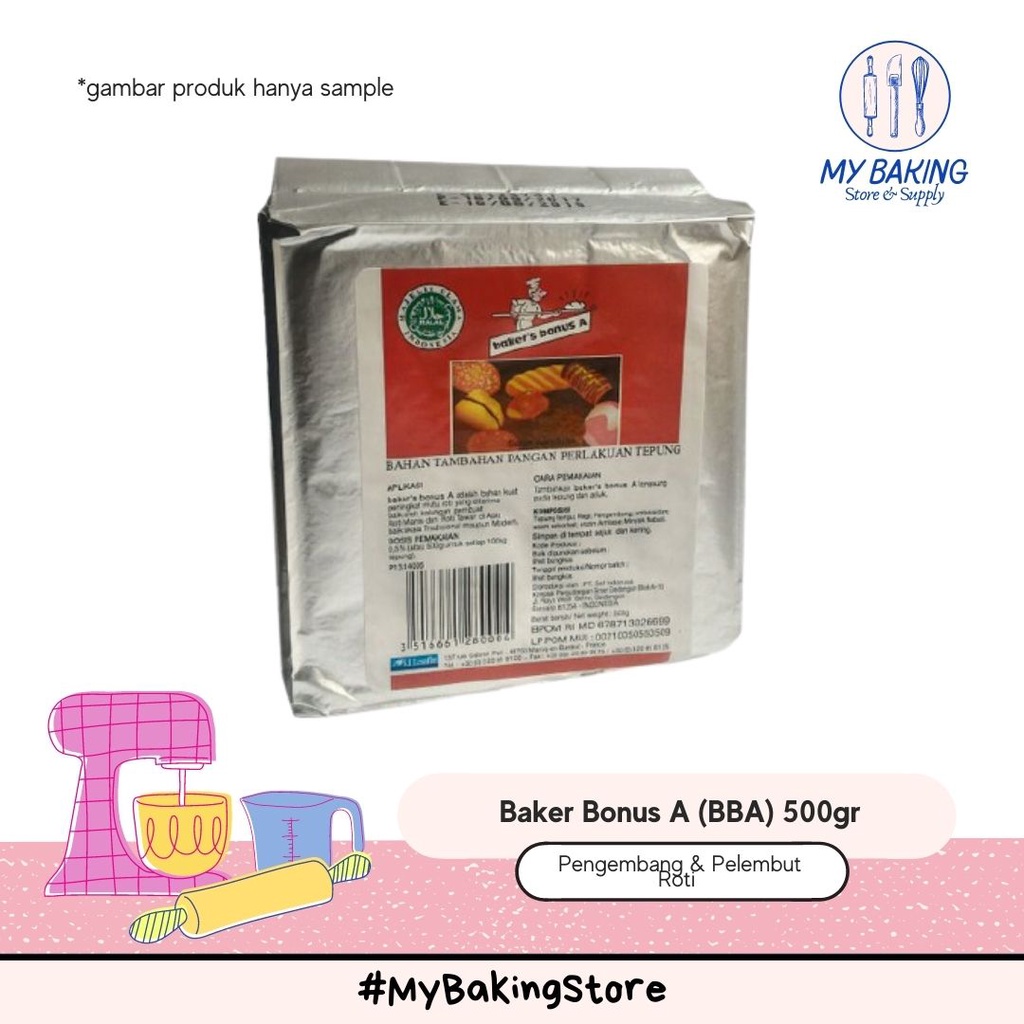 

Baker Bonus A 500gr | BBA 500gr | Bread Improver | Pengembang dan Pelembut Roti
