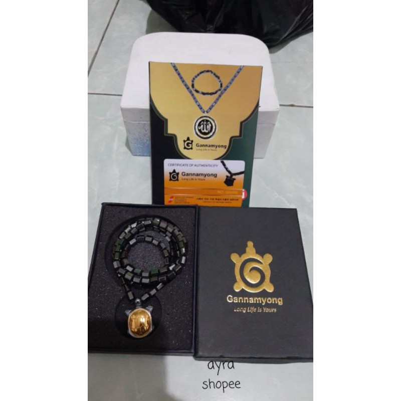 Kalung kesehatan gannamyong kura kura gold bonus gelang kesehatan melancarkan peredaran darah