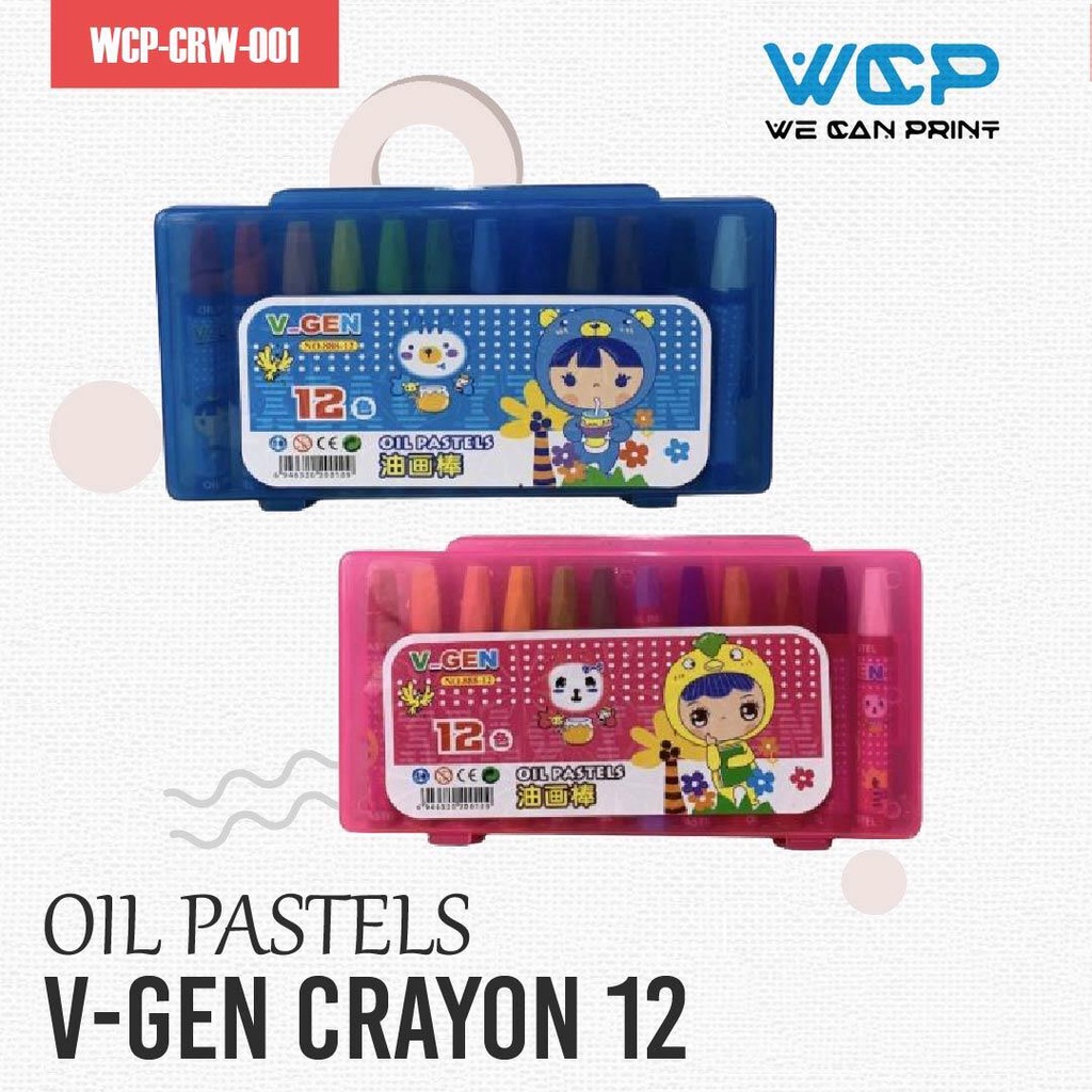 

( BISA COD ) Crayon / Krayon Oil Pastel V-GEN 12 Warna MURAH