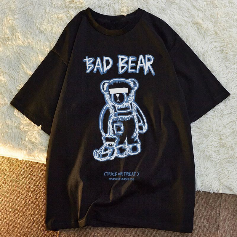 THISTLE - Oversize Tee Tshirt Wanita Model Longgar Motif Bad Bear