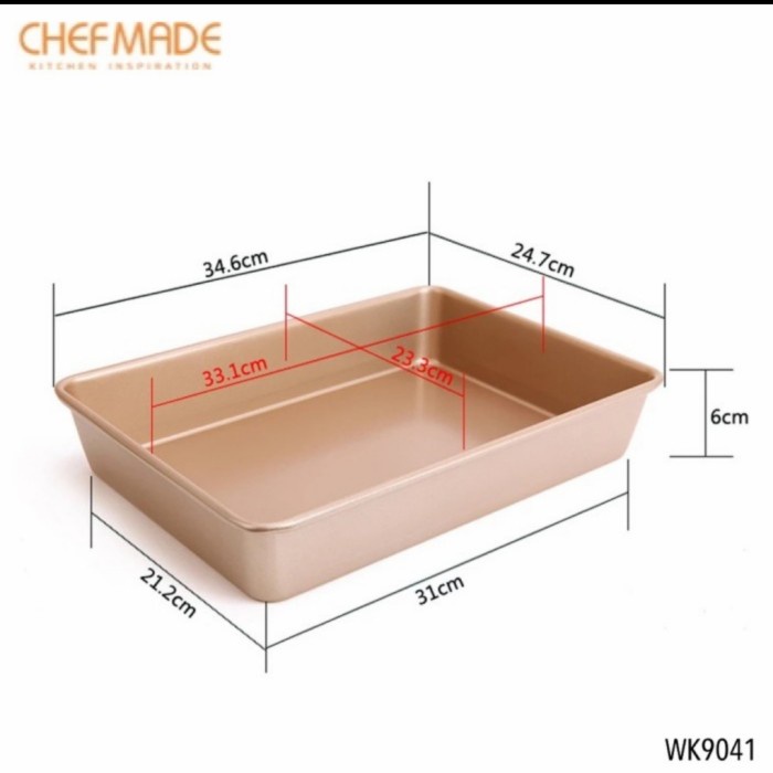 chefmade wk9041 Oblong Cake Pan 13inch / loyang bake pan