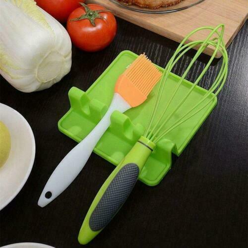 Kitchen Spoon Holders Fork Spatula Rack Shelf Organizer Plastic Spoon Rest Chopsticks Holder Non-slip Spoons Pad Kitchen Utensil