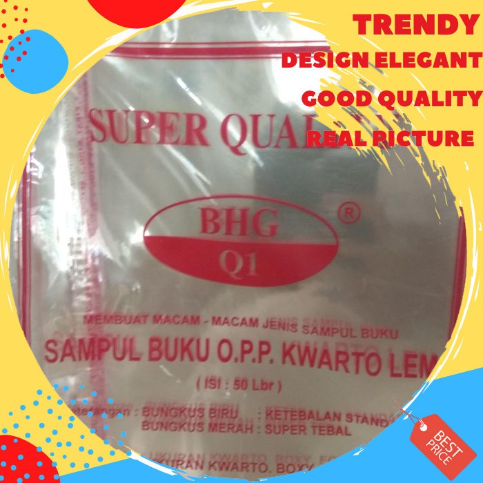 

BHG Q1 Sampul Buku Plastik Mika Lem Uk. Kwarto SS761