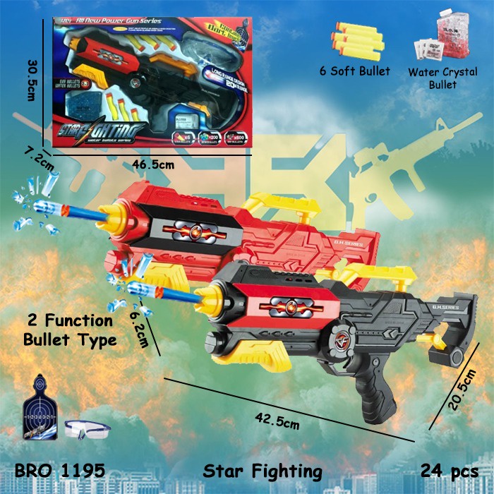 BIGBANG Pistol Pistolan Peluru Busa Soft Bullet Air Jelly Hydrogel Tembak Tembakan Mainan Anak Kado 