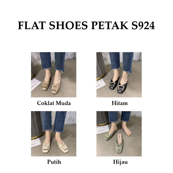 Grosir - S924 Flat Shoes Motif Petak / Sandal Flat Shoes Fashion Wanita / Sandal Flat Shoes Cewek