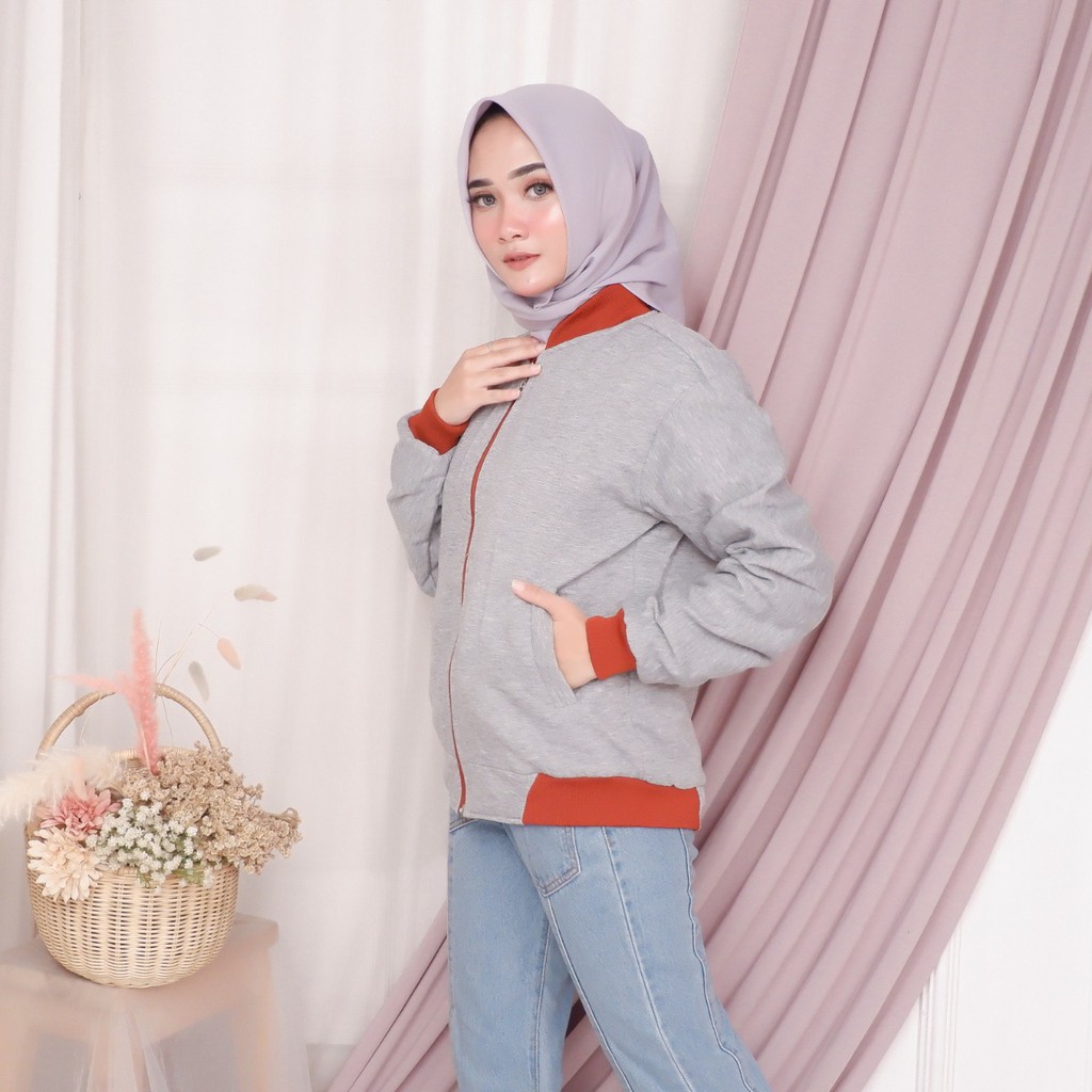 SKJ ORANGE |ManNeedMe x AMZ| Jaket Pria Bomber Jaket Parasut Unisex 2 in 1 ORIGINAL