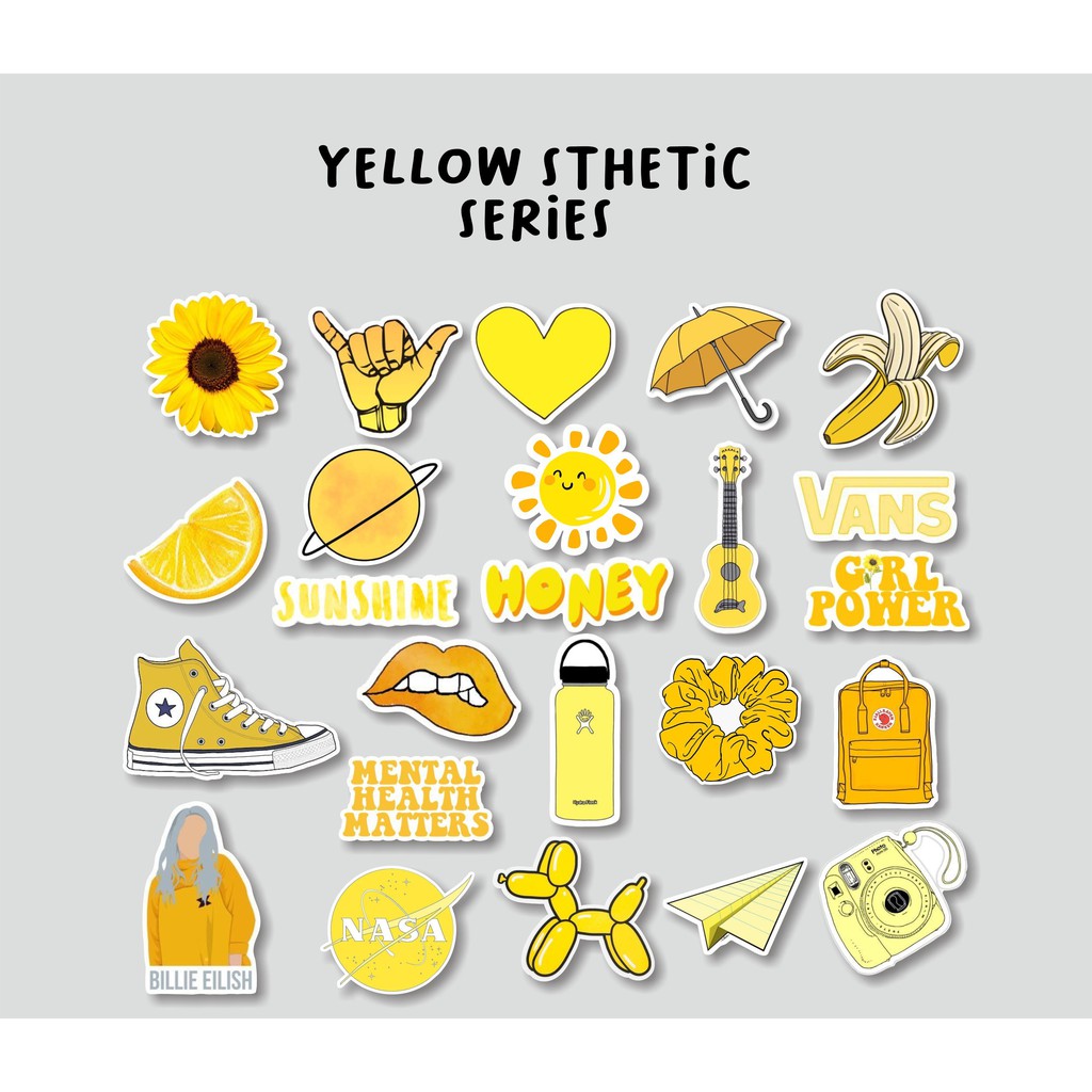 

STICKER AESTHETIC YELLOW SERIES STIKER PREMIUM CASE HANDPHONE LAPTOP TUMBLR DECO BUJO HELM BUJO