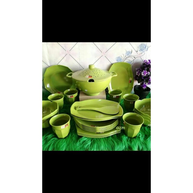 melamin set hijau