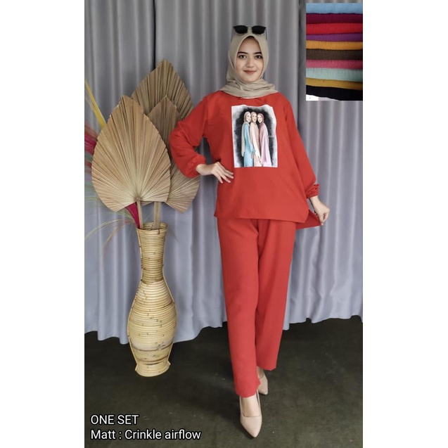 SETELAN DIGITAL PRINTING CRINKEL // ONE SET SABLON CRINKEL AIR FLOW PREMIUM //SETELAN OVERSIZE//KIRANA SET CRINKEL