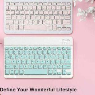 (STOK TERBARU) Keyboard Wireless Bluetooth 10 inci Mini Portable Keyboard 10 inc