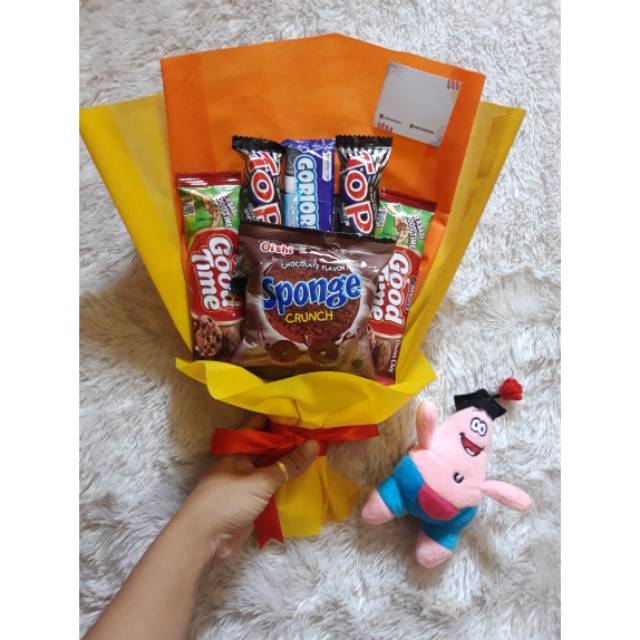 

Buket snack ukuran S / buket snack wisuda/ buket snack ultah