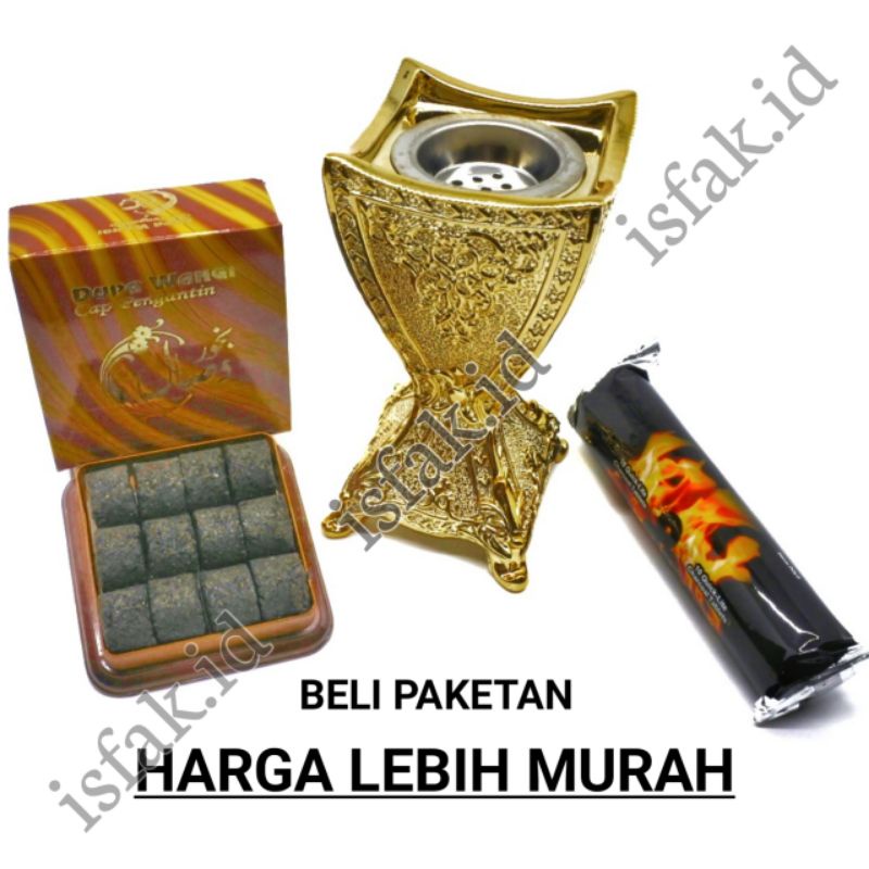 MURAH 1 Paket Bukhur Tempat Dupa Arang Magic Wangi Bukhor Bakhoor Gahru Menyan Arab Packing Aman