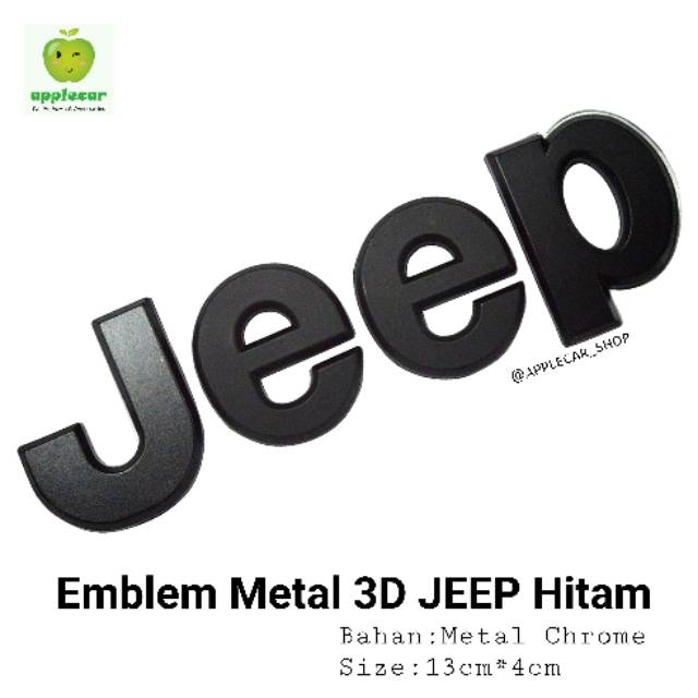 Emblem Metal 3D Tempelan Jeep Hitam