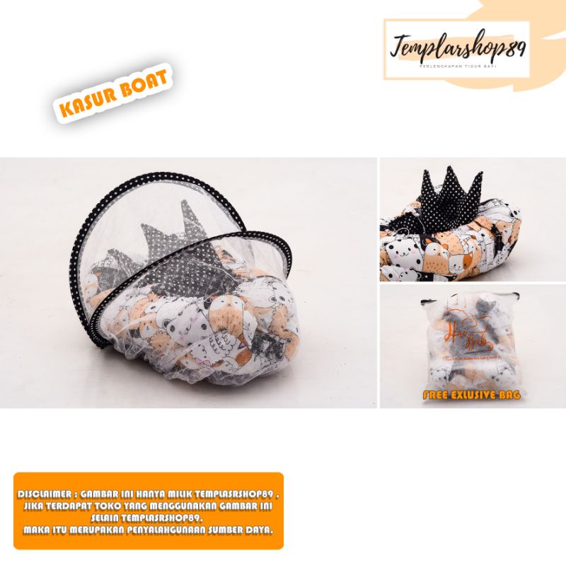 0READY BABYNEST Free Peang Mahkota / Baby Nest Dengan Tas Mika / Kasur Bayi Motif Bayi Kembar