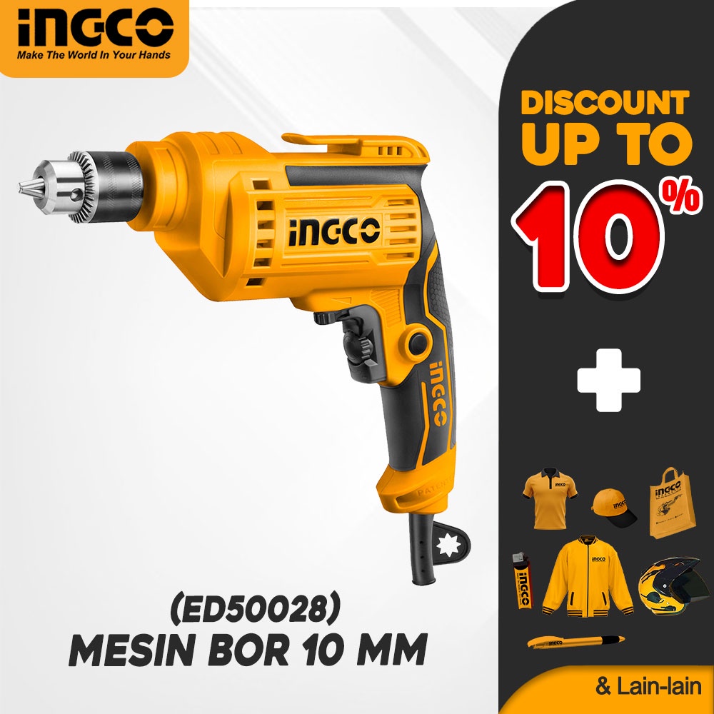 Jual INGCO MESIN BOR LISTRIK 10MM 500W ELECTRIC DRILL BESI KAYU BISA ...