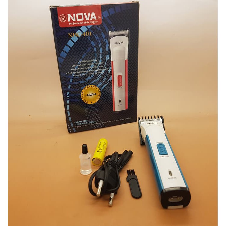 Alat Pencukur Rambut Mesin Cukur NOVA NHC 401 Rechargeable Alat Pencukur Rambut Mesin Cukur NOVA NHC 401 Rechargeable