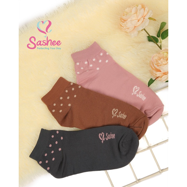 Kaos Kaki Pendek Wanita Semata Kaki Tumit Motif Polka Dewasa Sashee Original All Size