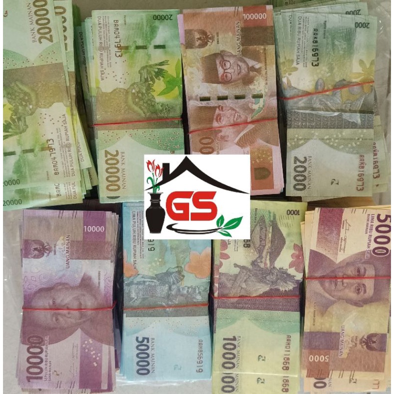 100 NOMINAL LAMA DAN BARU UANG MAINAN/UANG PALSU/UANG MAHAR