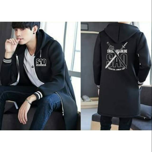 Jubah Jaket Anime Sword Art Online Zipper Hoodie RVZ