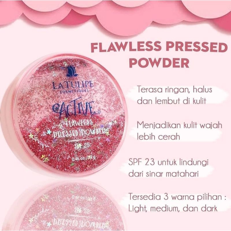 LA TULIPE ACTIVE SERIES FLAWLESS PRESSED POWDER - BEDAK PADAT