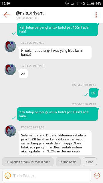 Botol 100 Ml Fliptop Natural