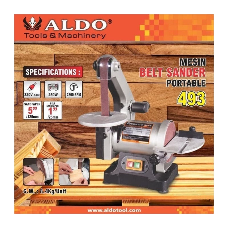 Murah ALDO 493 MESIN GERINDA DUDUK BELT SANDER PORTABEL - BENCH GRINDER