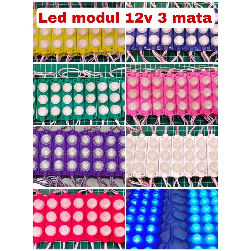 Lampu Led Modul 3 mata 12v Led Variasi Mobil Motor 12volt