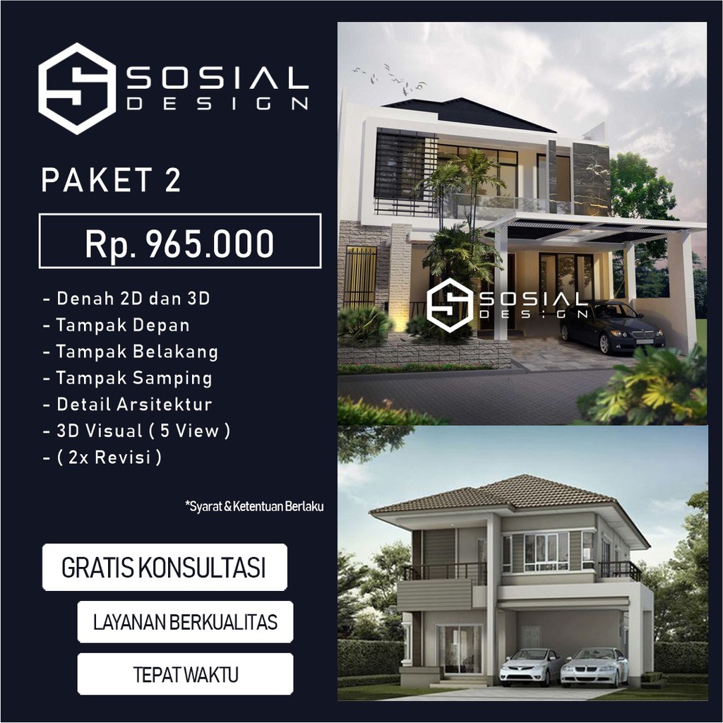 Jual JASA DESAIN RUMAH BERKWALITAS PAKET 2 FREE ONGKIR Indonesia Shopee Indonesia