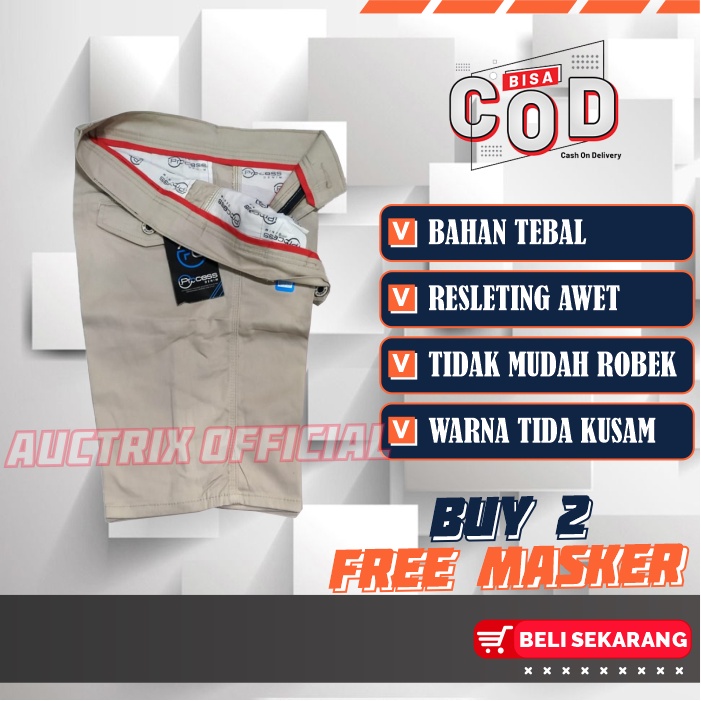 Celana Pendek Pria ORIGINAL Jumbo Big Size Chino Cowok Distro Asli Bahan Melar