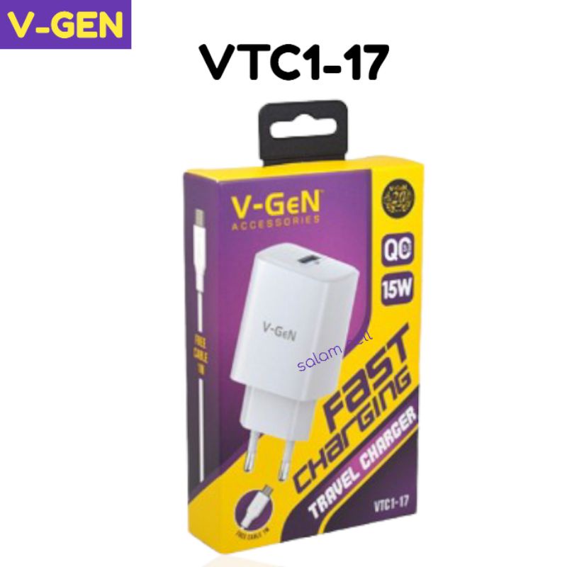 Charger HP V-GEN VTC1-17 Fast Charging Original Vgen Garansi Resmi