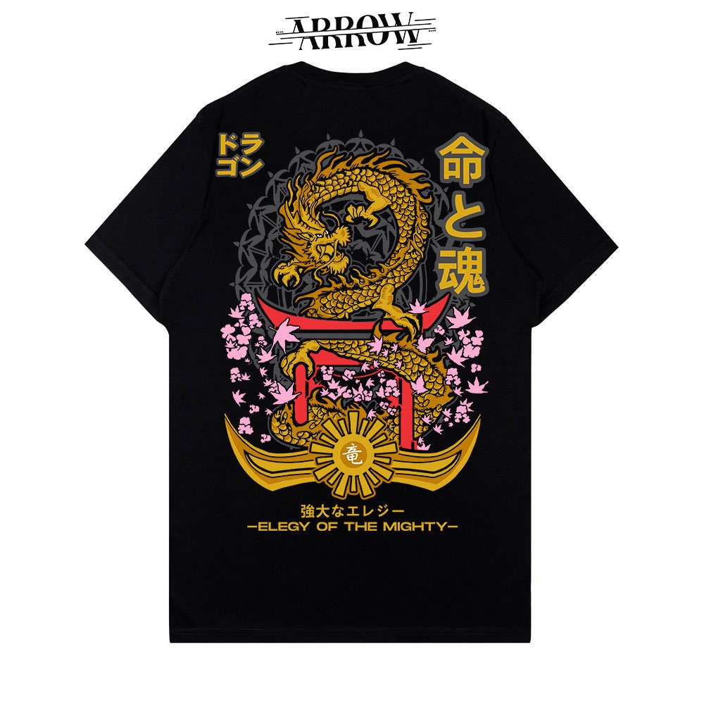 TSHIRT - NAGA EMAS - KAOS HITAM - PROMO KAOS DISTRO - KAOS KEREN - TSHIRT KEREN - STREET WEAR STYLE 