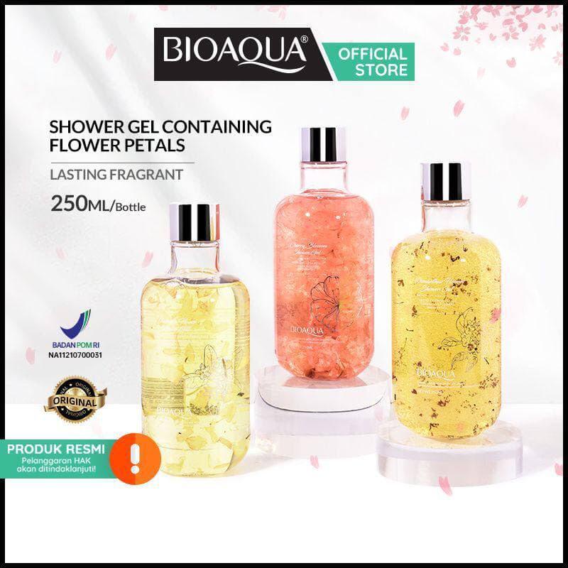 BIOAQUA Shower Gel Abstract Fresh Petals Jasmine Flowers/Osmanthus/Cherry Blossom Shower Gel 250ml / Sabun Mandi Cair [BPOM]