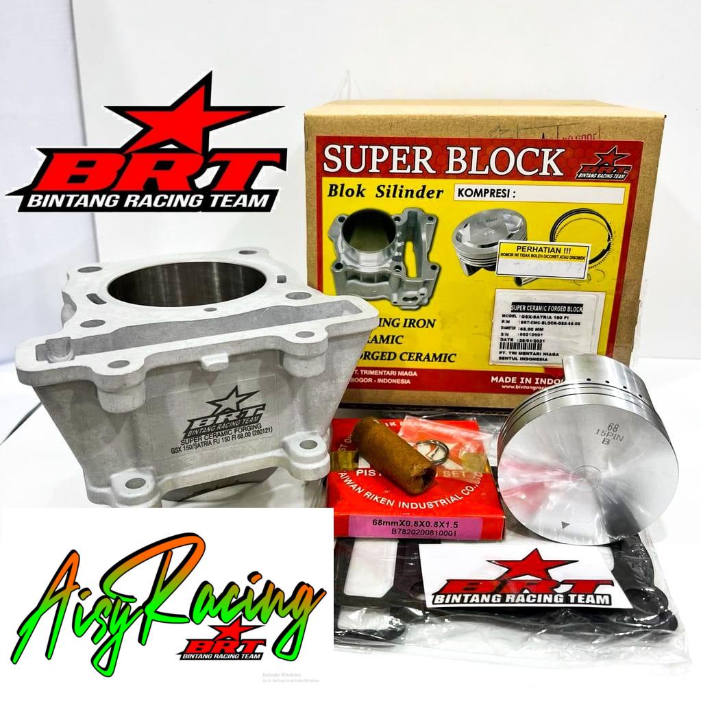 Paket Bore Up BRT Ceramic Blok Piston GSX Bandit & Satria FU FI 68mm