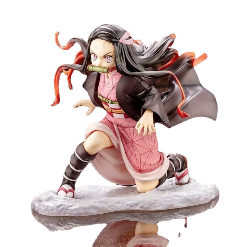 Mainan Action Figure Model Anime Demon Slayer Kamado Nezuko Fighting Version Bahan PVC